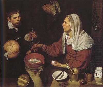 Vielle Femme Faisant frire des cenfs (df02), Diego Velazquez